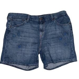 Levi's Women's Embroidered Flowered Denim Shorts Size 16